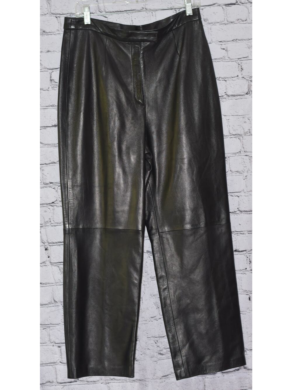 Siena Studio Black Lambskin Leather Pants Trousers Size 12
